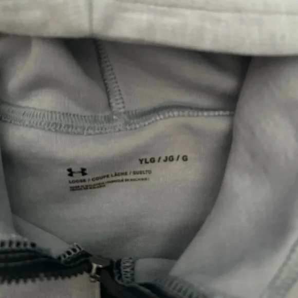 Under Armour Youth 1/4 Zip Hoodie White Grey Size Large - Picture 3 of 3